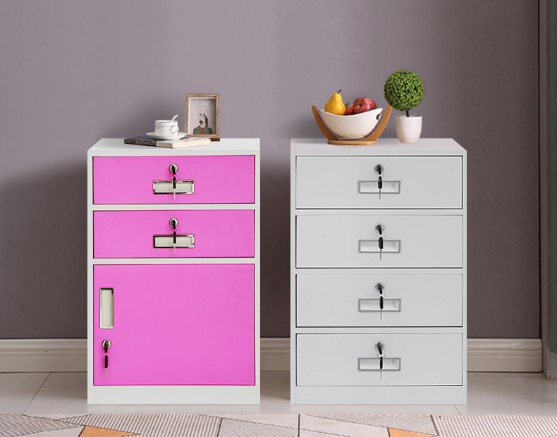 Office file cabinet, tin cabinet, low cabinet, storage cabinet, bedside table, small lock, movable cabinet, under table storage cabinet