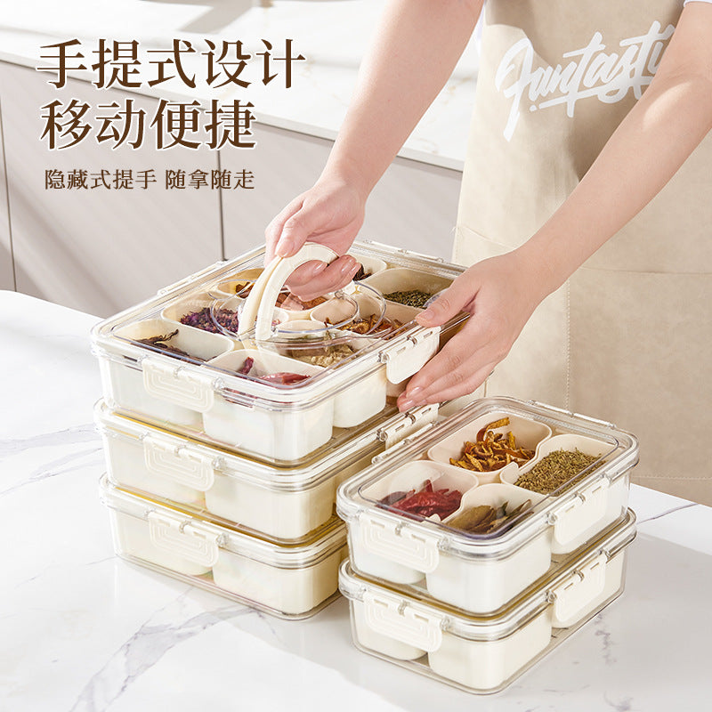 A forgetful spice storage box, kitchen supplies, household department stores, household artifacts, plastic spice storage, sealed jars