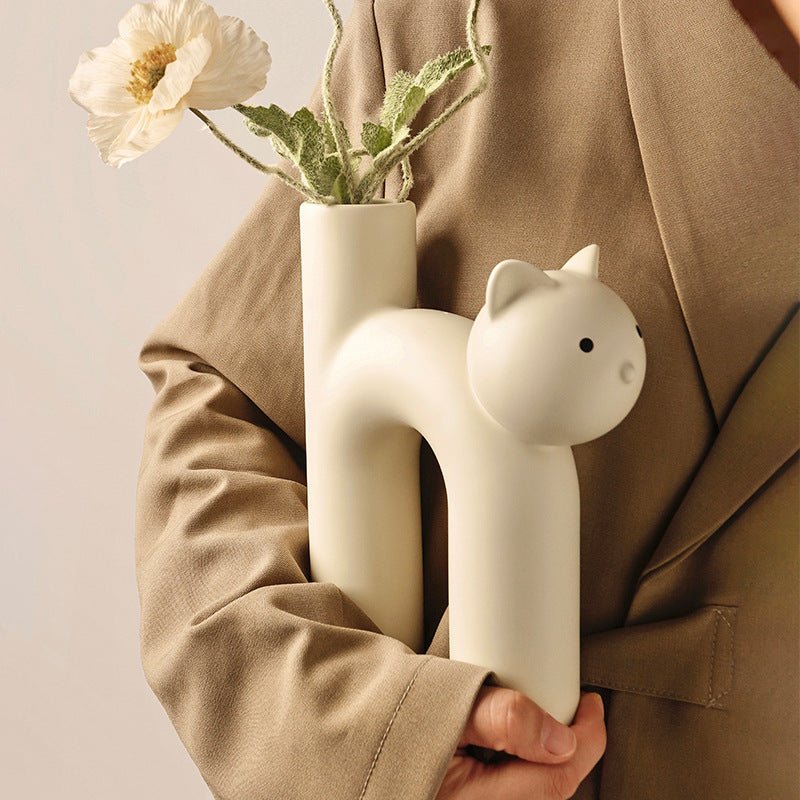 Bei Hanmei, cute cats, cats, vases, high-end ornaments, living room flower arrangements, home decorations, Amazon cross-border hot