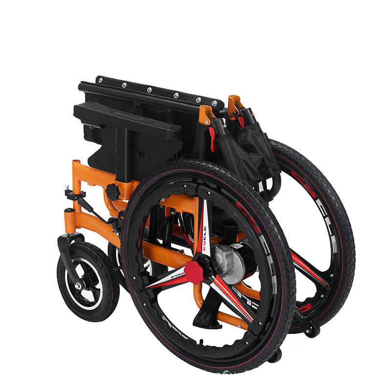 Electric wheelchair, foldable for the disabled, elderly intelligent, automatic flashlight, dual-purpose four-wheeled old scooter wheelchair