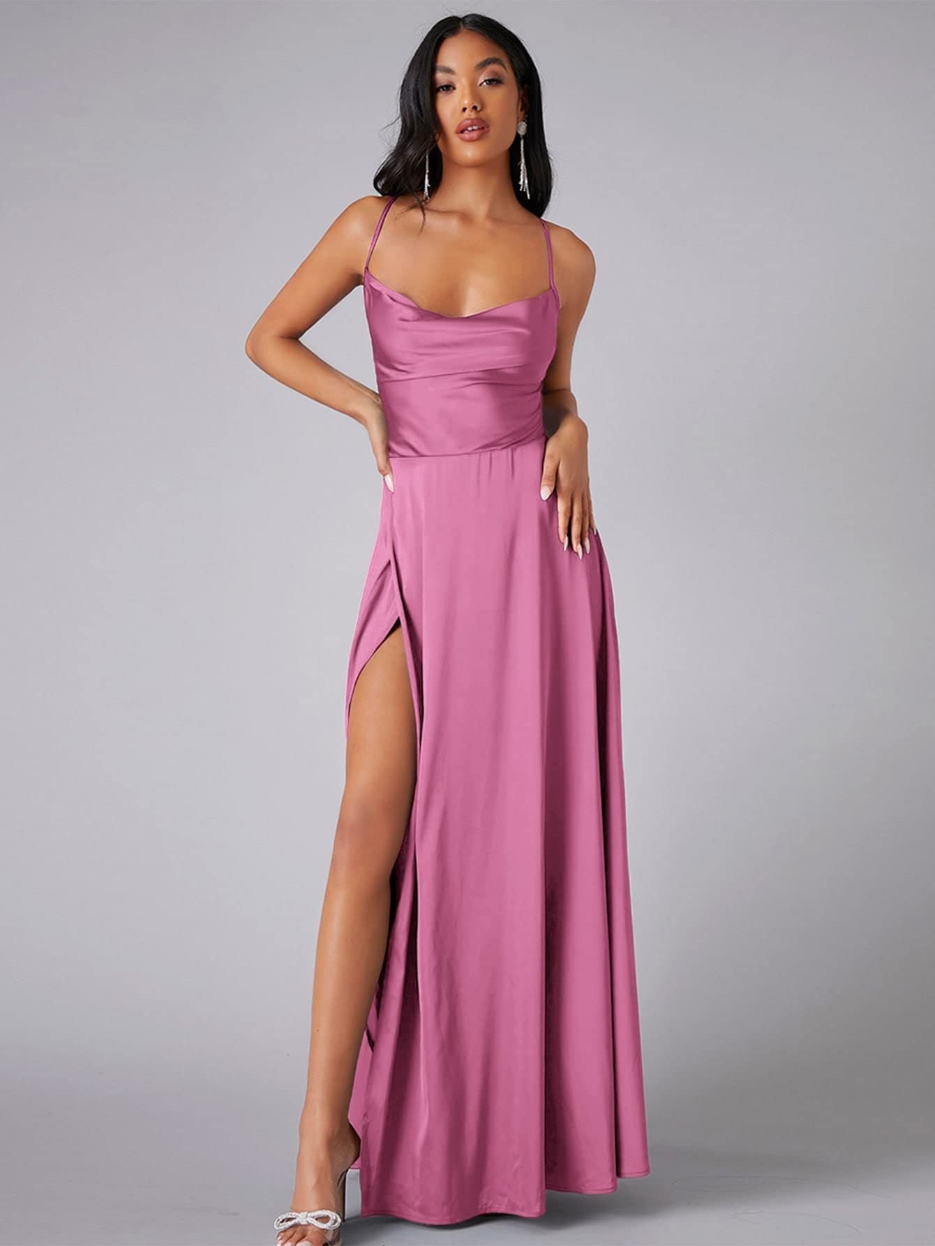 2024 new European and American foreign trade women's clothing sexy slim slim backless Amazon suspender waist dress long skirt