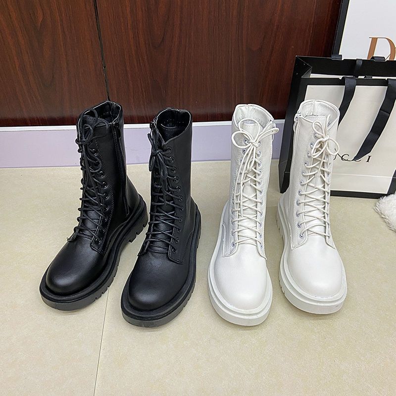 Z35-43 Plus Size Women's Shoes Internet Red Handsome Martin Boots Women's British Wind Medium Thin Boots 41 Thin Biker Boots 4