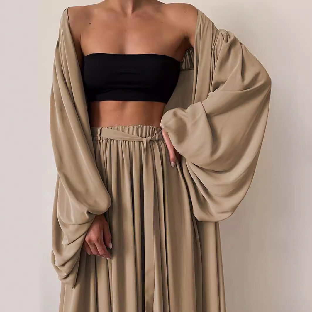 Cross-border Amazon fashion new European and American women's spring and summer sexy jacket 3-piece set