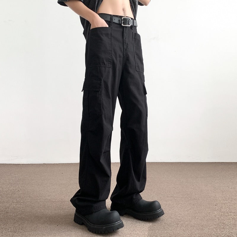 Spring and summer new American paratrooper pants paratrooper cargo pants men's youth ruffian straight pants American functional pants tide