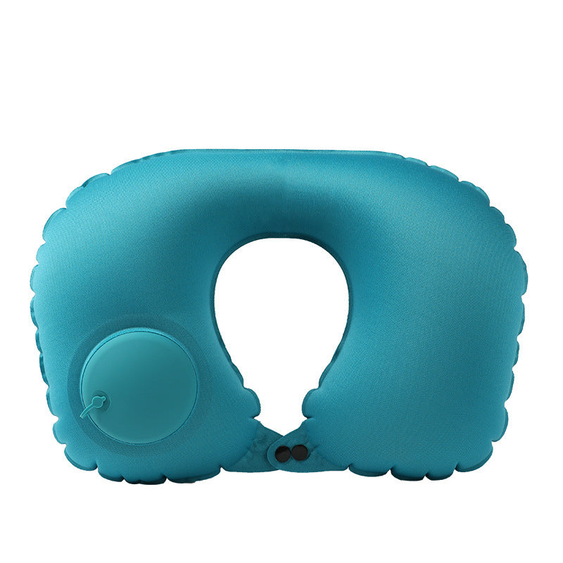 Inflatable U-shaped pillow, cool feeling, press inflatable pillow, travel portable neck pillow, travel three treasures, can be stored for airplane pillows