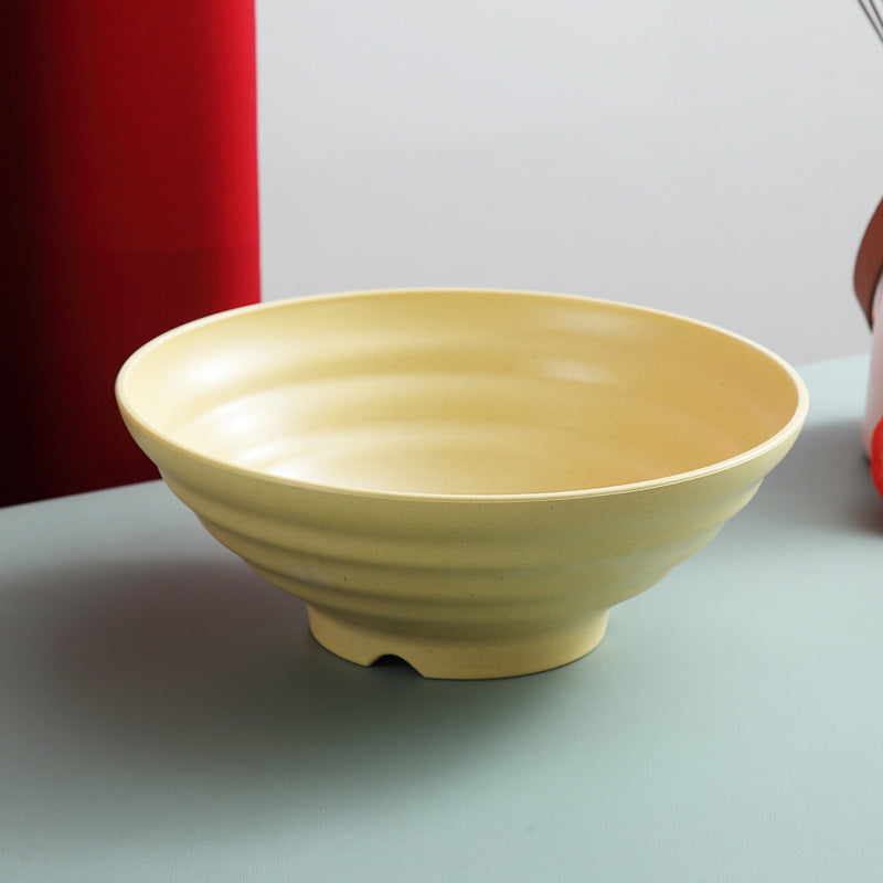 Wheat straw bucket hat bowl commercial large noodle bowl household soup rice bowl plastic japanese style ramen bowl ins tableware wholesale