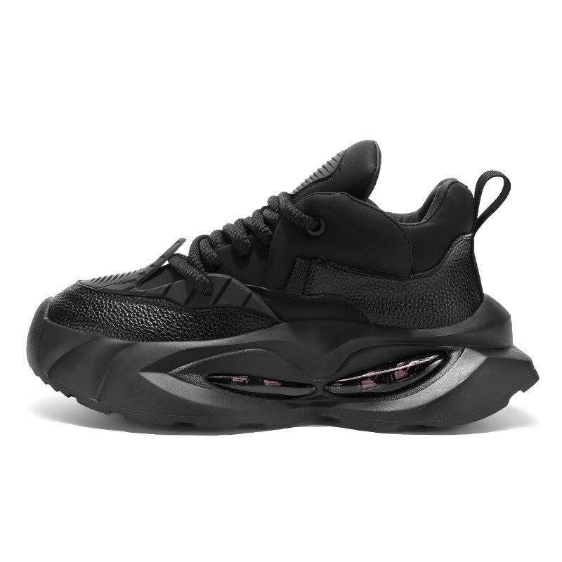 Men's shoes spring 2025 new outdoor wear-resistant thick-soled heightened sports trendy shoes high-end and versatile student dad shoes
