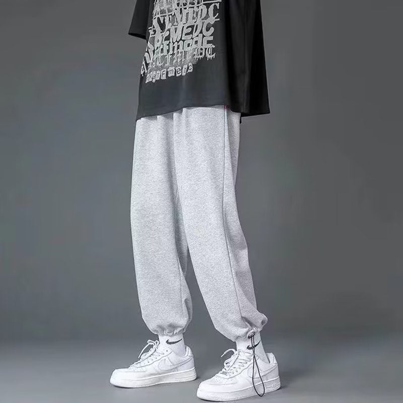 Gray sweatpants tide brand straight leg loose summer drape thin athleisure long pants men's dating spot wholesale