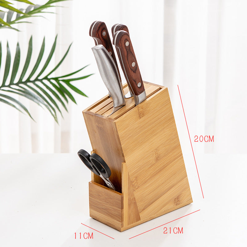 Bamboo knife holders, knife holders, household knife boxes, knife holders, storage racks, kitchen knife racks, kitchen supplies, ventilation, mildew and mildew insert knife holders