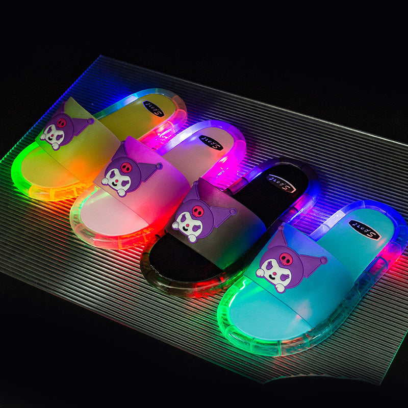 Internet celebrity new luminous slippers for children to wear cool personality home non-slip kulomi cartoon slippers for women
