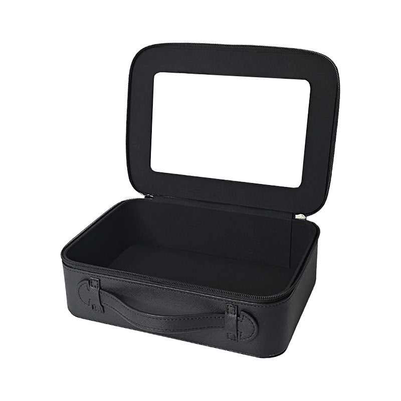 Transparent cosmetic bag, ins-style student, portable travel cosmetics storage box, large capacity hard shell three-dimensional makeup box