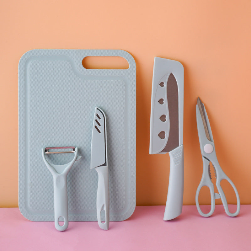 Home cutting board, slicing knife, kitchen knife set, dormitory cutting board, full set, combination gift, cutting board, fruit cutting board