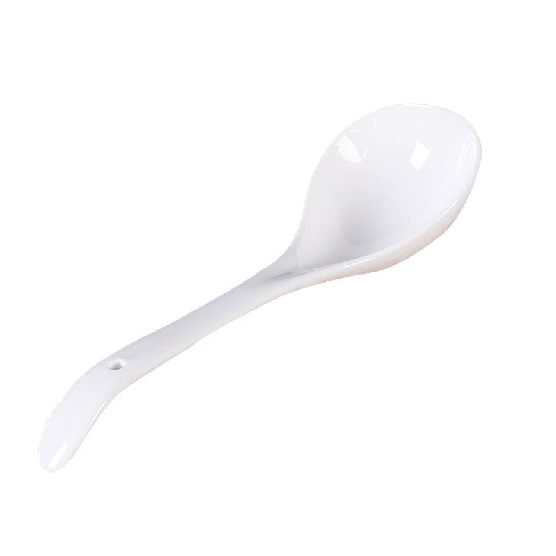 Ceramic king-size soup spoon, soup spoon, household bone china spoon, hotel white porridge spoon, porridge spoon, large spoon, long handle