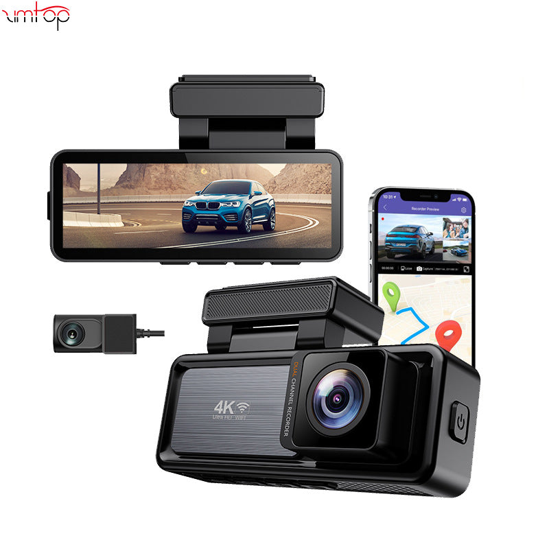New Cross-border 4K Dash Cam HD Dual Lens Infrared Night Vision 3M Car DV Camera Recorder