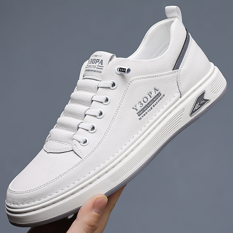 Little white shoes new men's business casual leather shoes men's handmade online cowhide youth versatile board shoes tide 7773