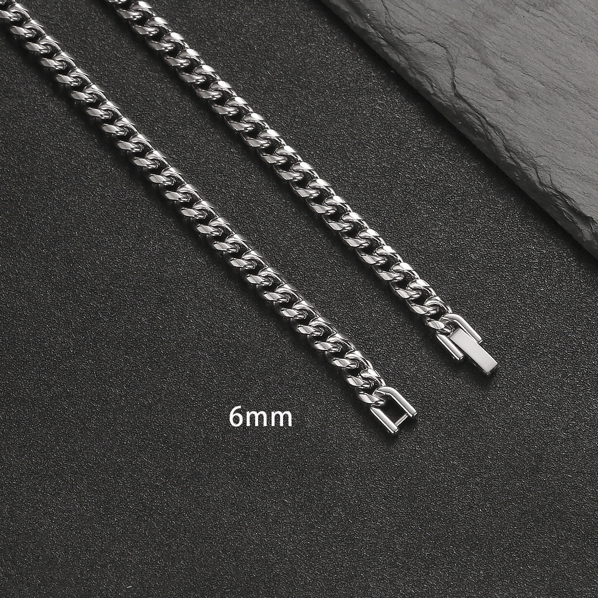 Titanium steel cuba chain hip hop necklace stainless steel round grinding crypto chain fashion men's jewelry buckle titanium steel necklace jewelry