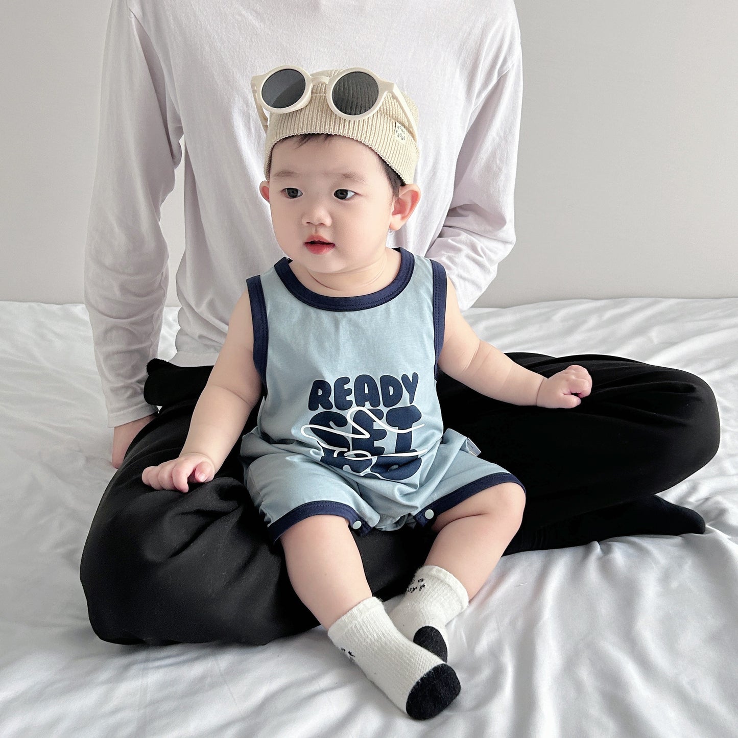 Baby onesies, summer thin Korean version of baby boy clothes, summer clothes, cool vests, newborn toddlers, summer climbing clothes