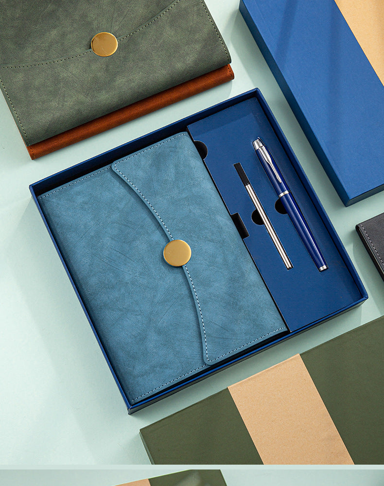 A5 tri-fold notebook gift box set business high-end book and pen company school gift can print logo gift