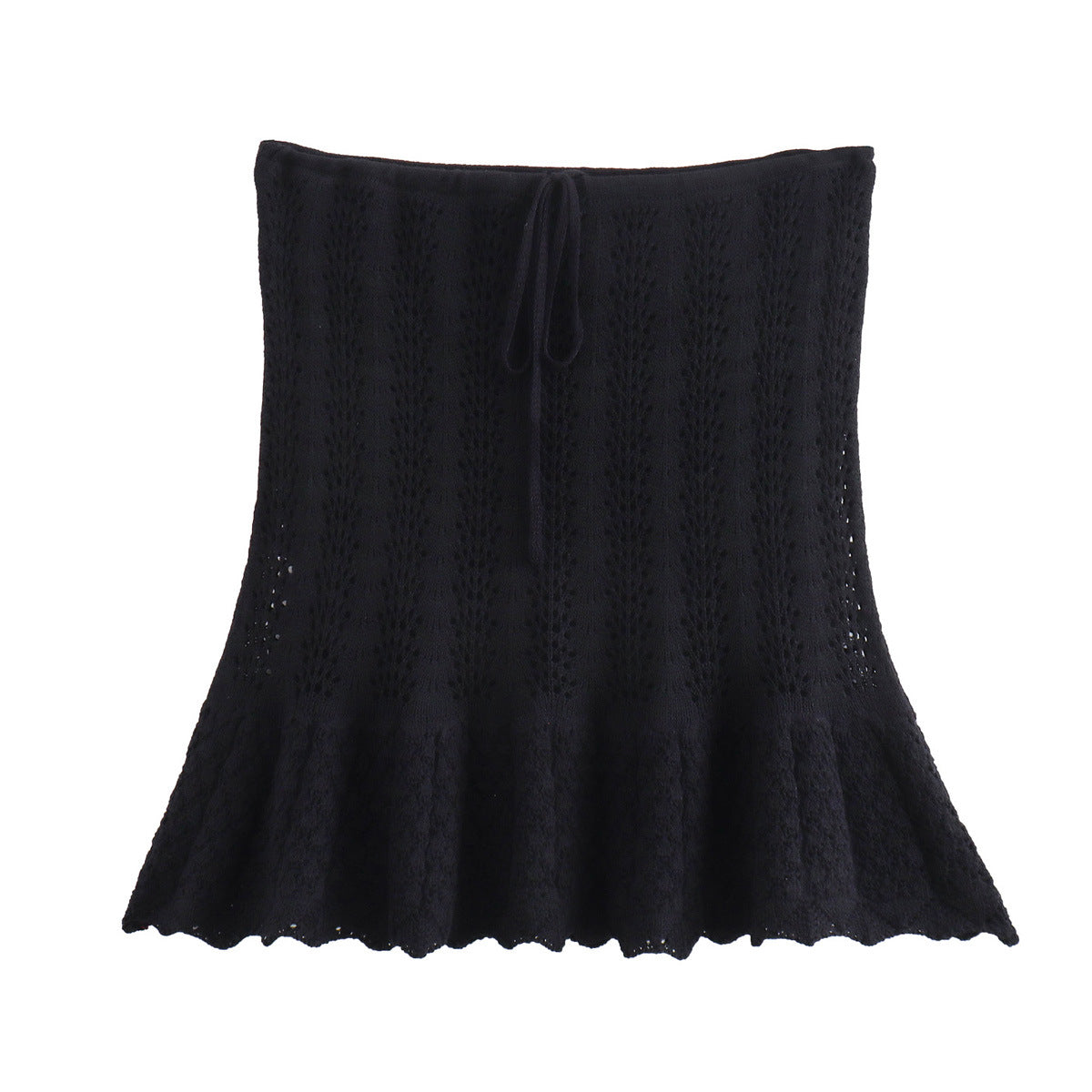 2024 European and American fashion casual knitted vest cut-out top + knitted high-waisted skirt 8LS2645