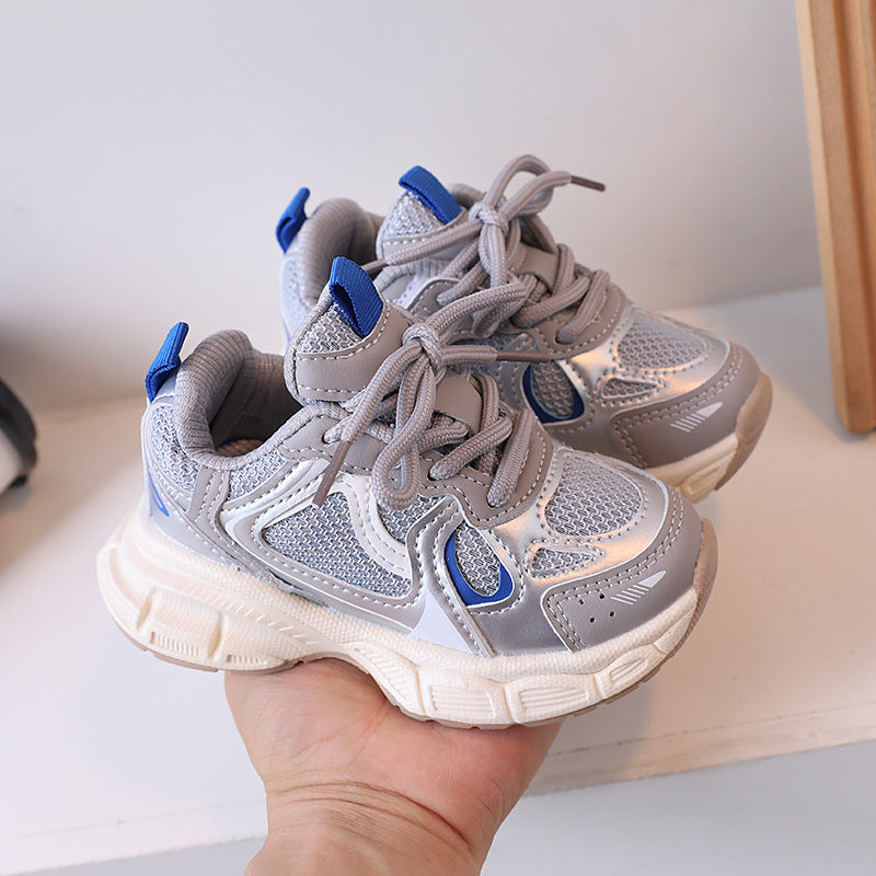 Children's shoes, thick-soled, heightened, mesh, dad shoes, trendy, versatile, spring, autumn, breathable, casual sports, boys' and girls' shoes