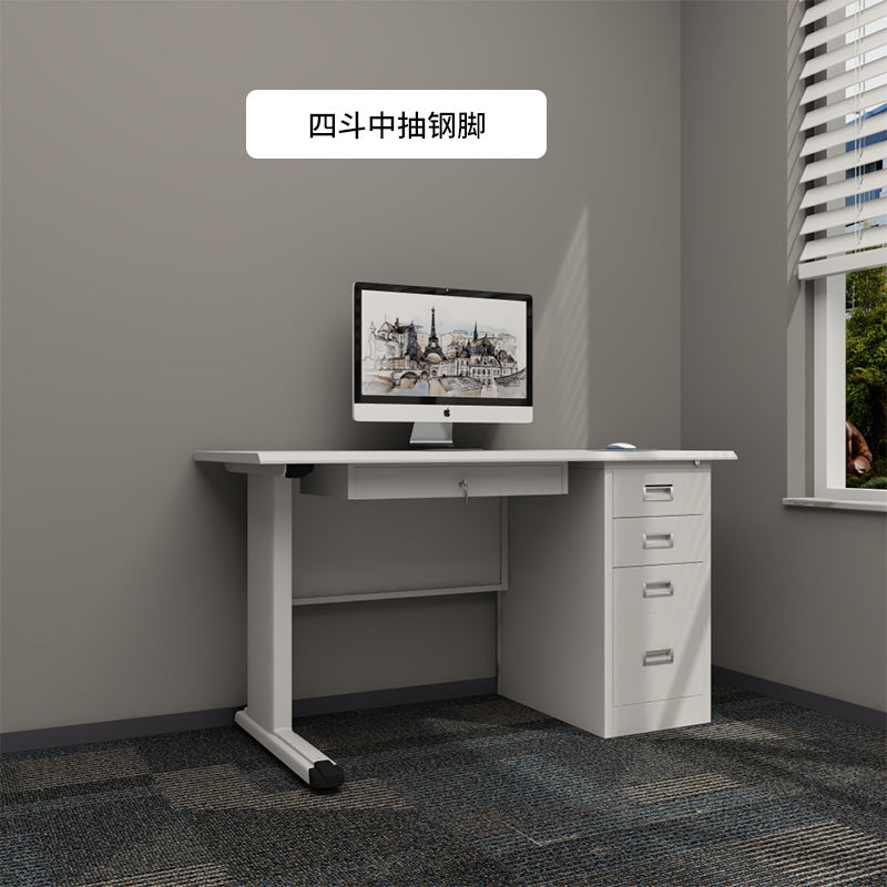 Steel Desk Simple Modern Employee Single Computer Desk Desk Financial Writing Desk With Lock Workbench Desk