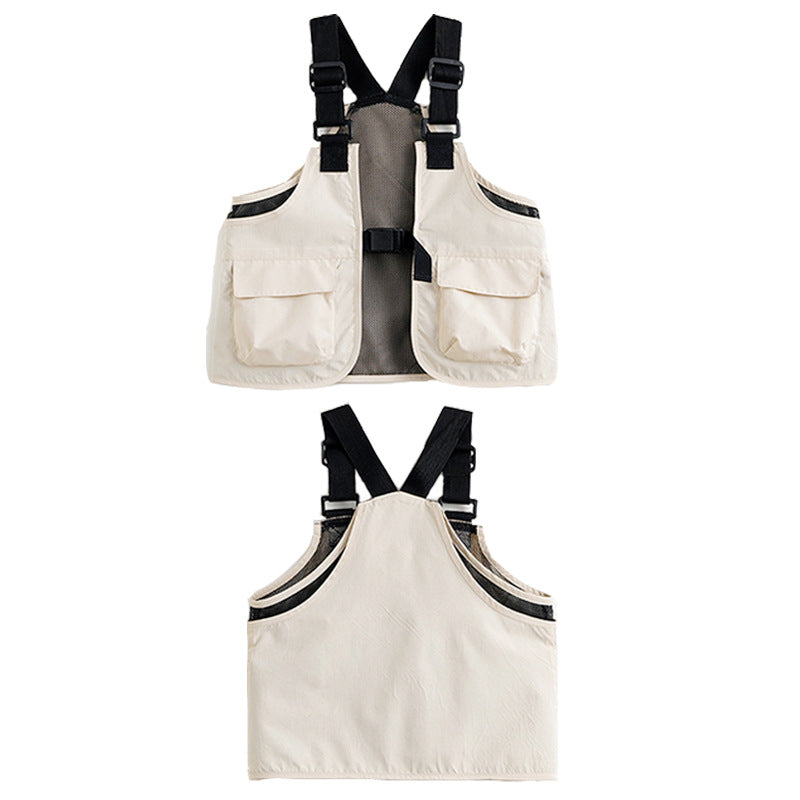 Children's mountain outdoor cargo vest 2025 summer new children's clothing thin men's and women's vest jacket