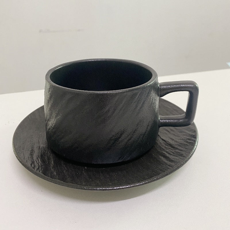 Simple Americano Cup & Saucer Set Rock Pattern Teacups, Hanging Ear Coffee Cups, Home Breakfast Cups, Afternoon Tea Cups