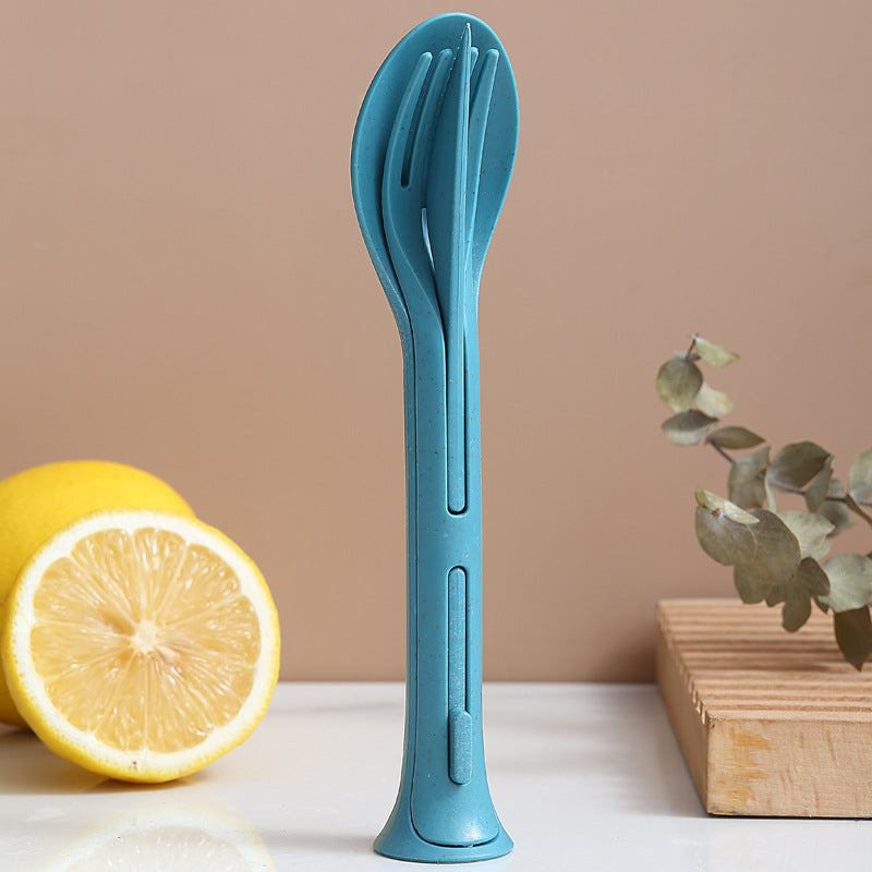 Three-in-one portable knife fork spoon