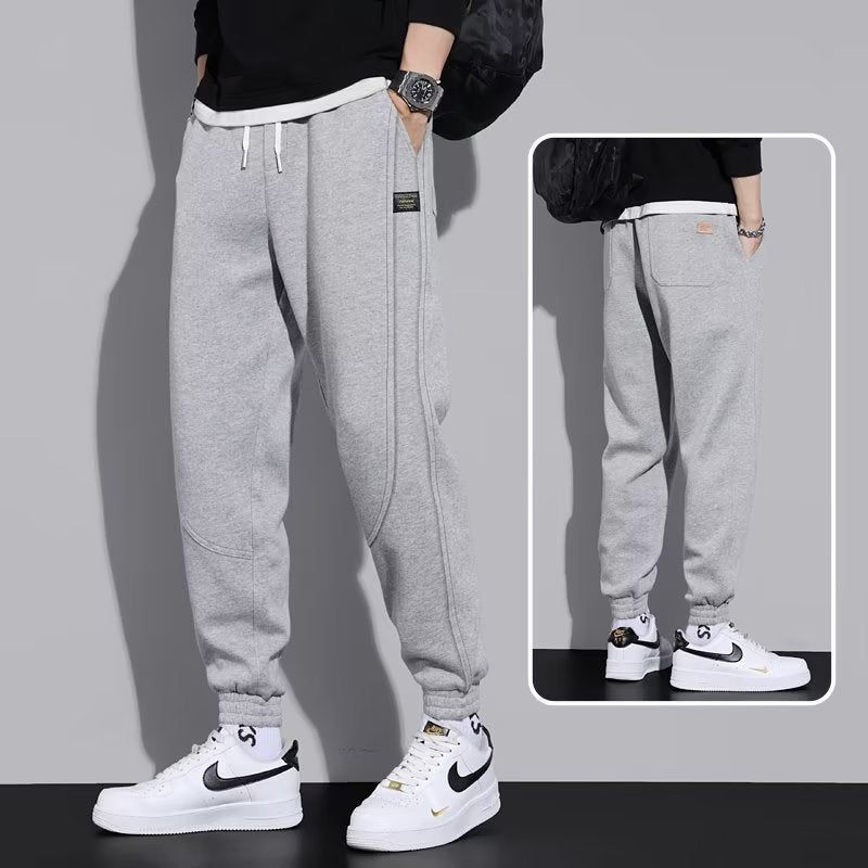 Casual sweatpants, men's spring and autumn loose leggings, autumn drawstring sweatpants, sports leggings, trendy men