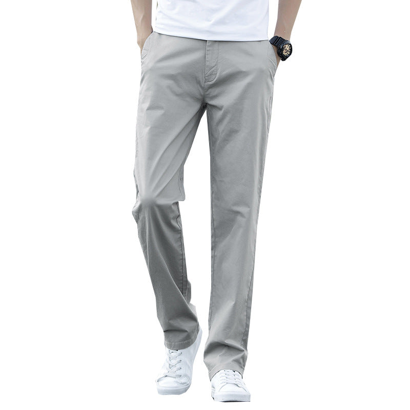 Cotton slacks men's 2025 new straight leg loose pants summer versatile business men's plus size trousers thin