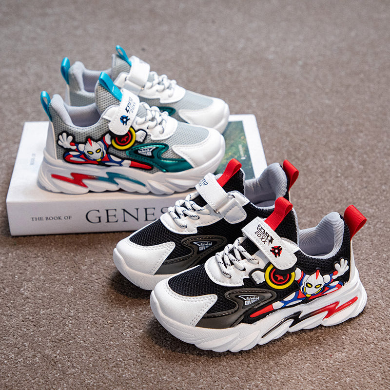 Kids Shoes Wholesale Boys Shoes 2024 Spring New Kids Bumblebee Net Shoes Baby Cartoon Daddy Sneakers