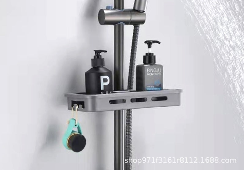 Shower shower rack toilet home bathroom free punching shower tube storage rack tray soap box multifunctional
