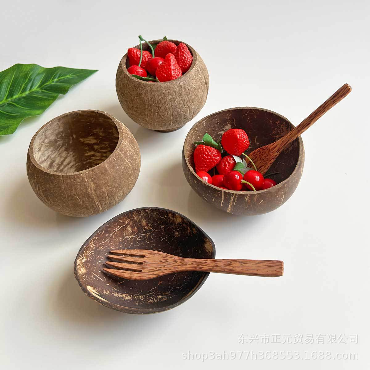 Yogurt Coconut Bowl Natural Coconut Shell Cutlery Shell Wooden Bowl Fruit Salad Dessert Bowl Fillable Food Bowl