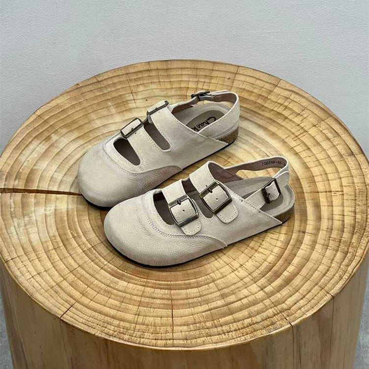 Baotou Sandals Women's Thick-soled Rouge Birkenstock Shoes Women's 2025 Versatile Summer New Wear Casual Semi-Slip Sandals Women