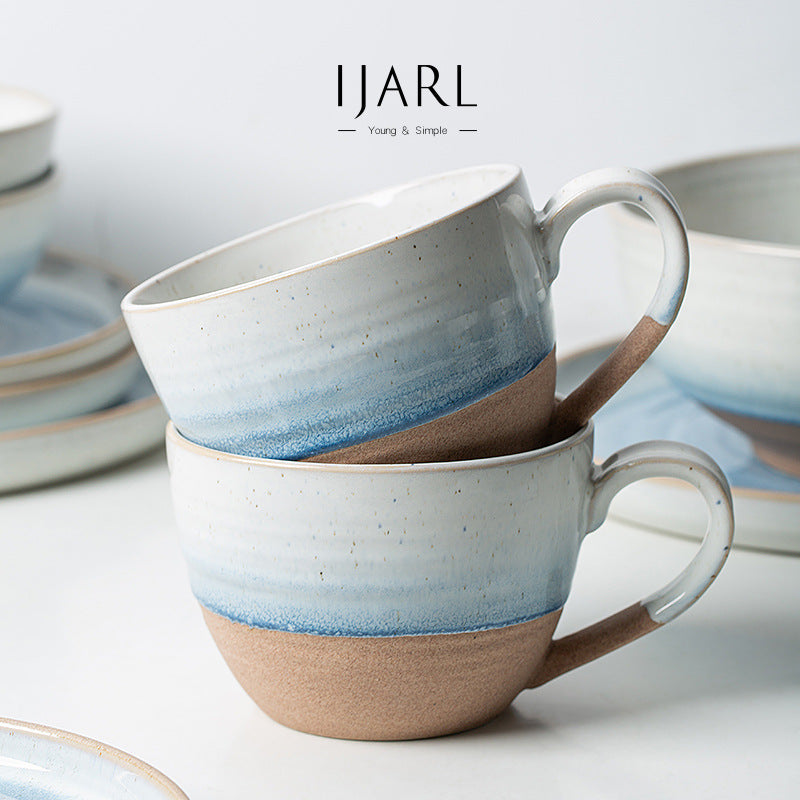 Manufacturers wholesale ceramic tableware for home creative gradient kiln glazed plates vegetable plates personality high-end literary plates
