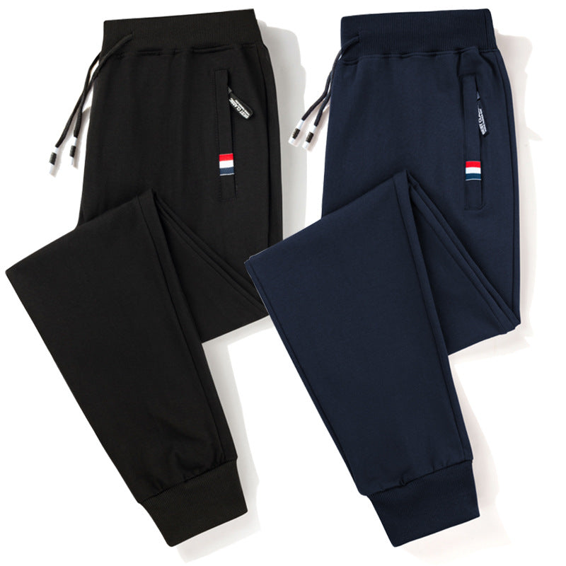 Summer cotton track pants men's ultra-thin breathable loose fit large size cinched straight leg optional casual pants