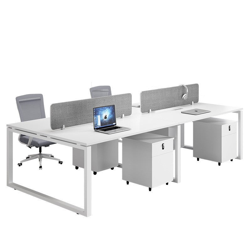 Staff desks: simple modern office furniture, computer desks, staff desks, chairs, double tables, combination steel frame tables