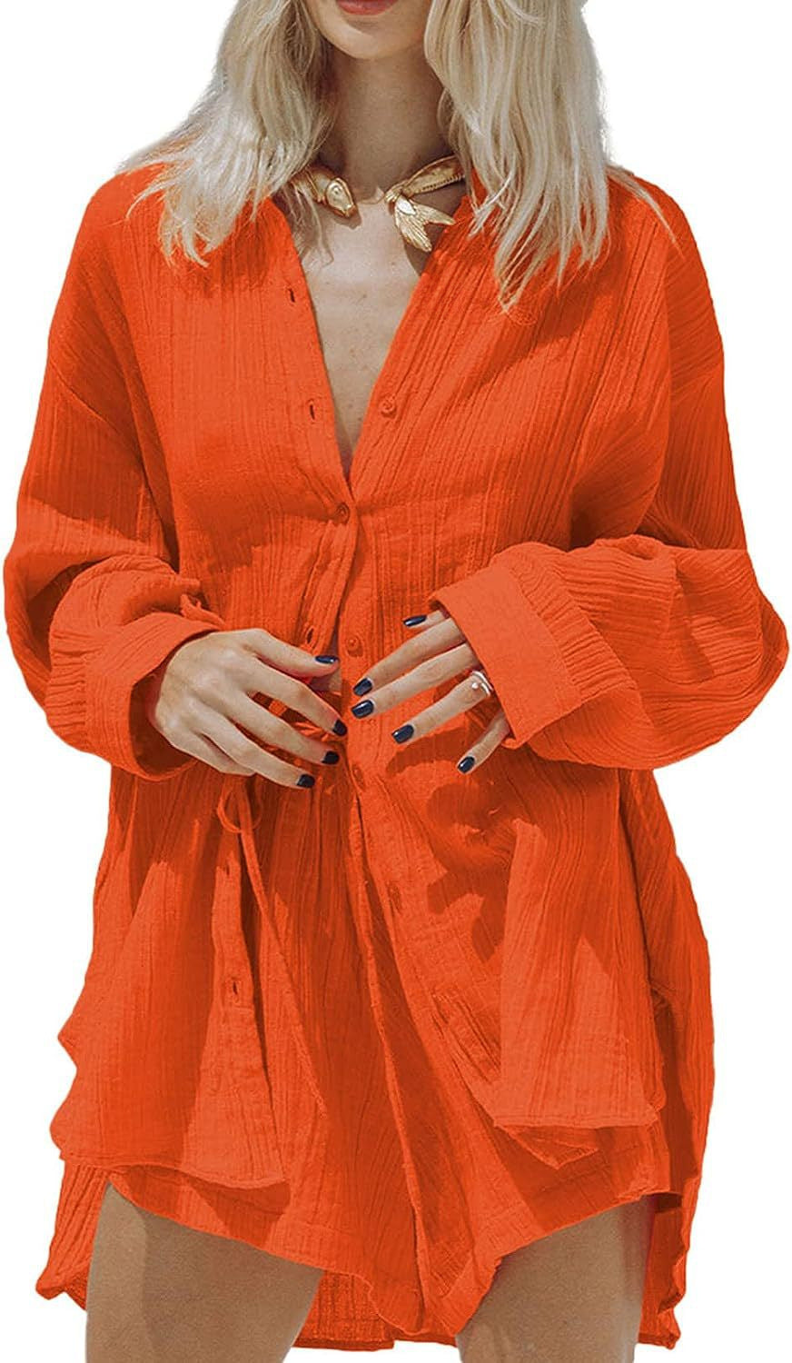 European and American women's casual two-piece set for summer 2023 new long-sleeved shirt, top and shorts tracksuit set
