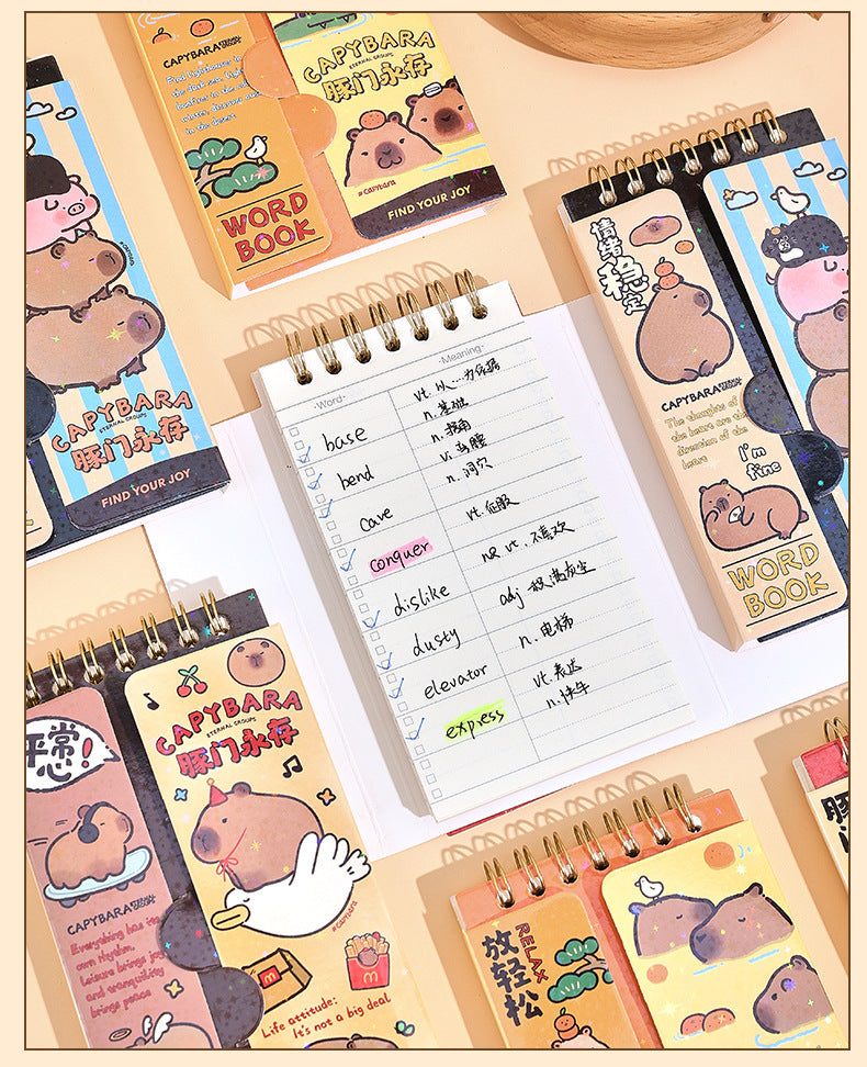 Capibala's high-value English word book can cover the memory book, pocket pocket, small coil notepad