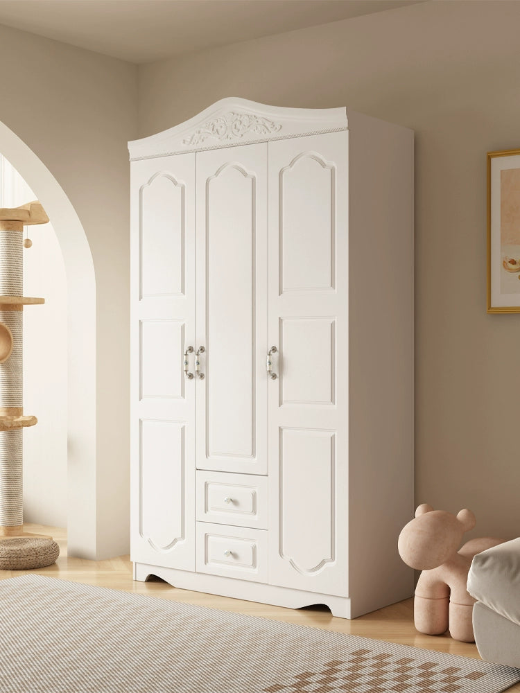 White solid wood wardrobe