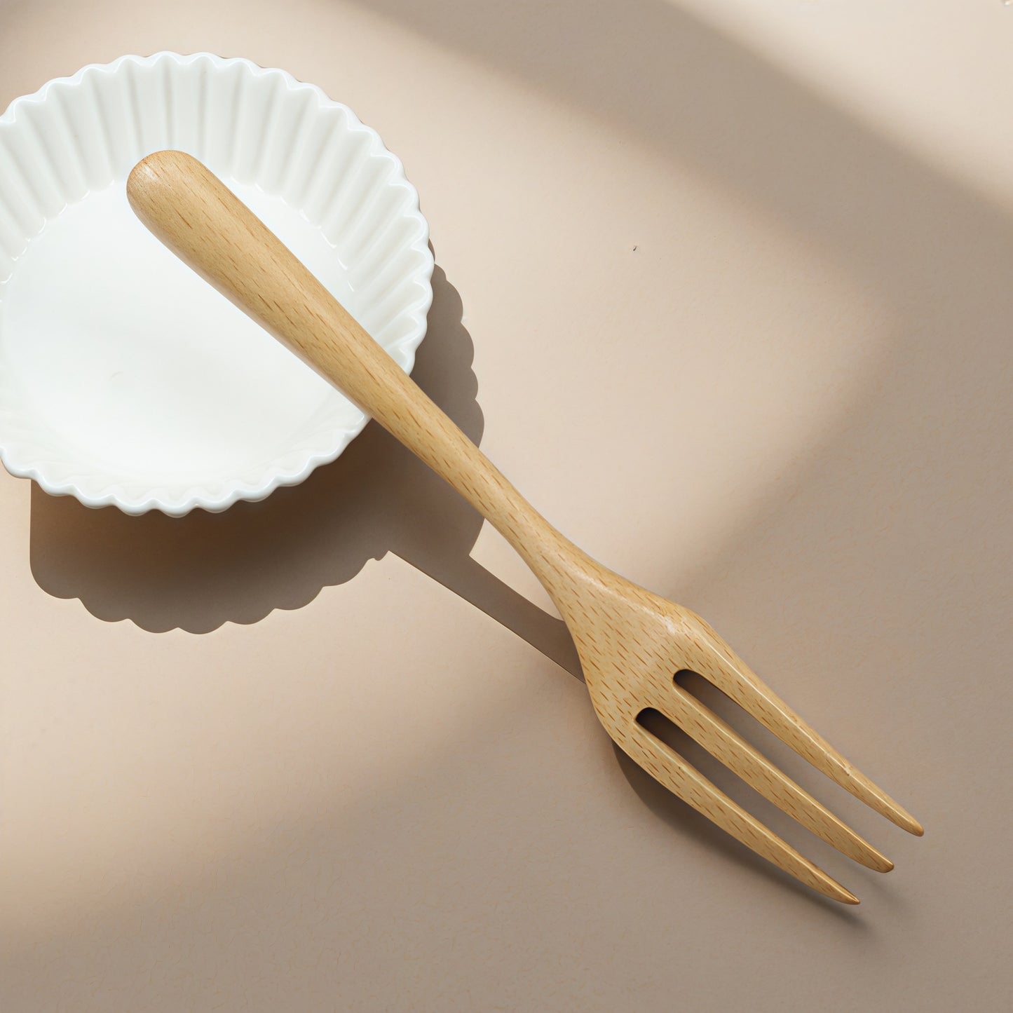 Factory direct batch creative triangular handle spoon fork chopsticks three-piece set solid wood soup spoon fork chopsticks tableware rice spoon wooden spoon