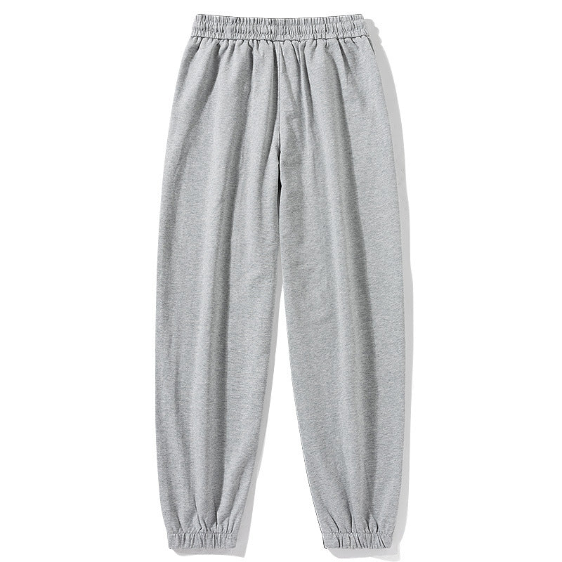 Ultra thin summer thin cotton casual long pants light gray loose straight leg sweatpants elastic waist men's sweatpants