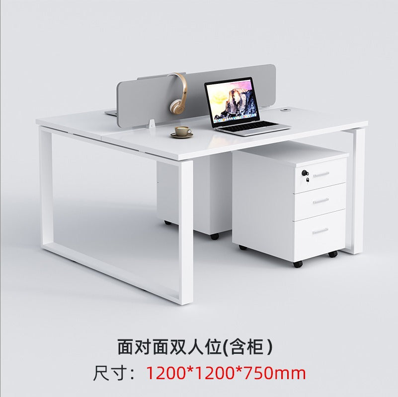 Staff desks: simple modern office furniture, computer desks, staff desks, chairs, double tables, combination steel frame tables