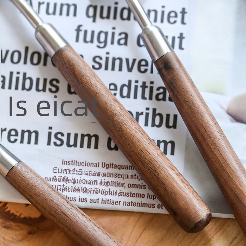 Walnut handle 304 stainless steel light luxury ins steak knife and fork wholesale western restaurant spoon cutlery knife and fork set