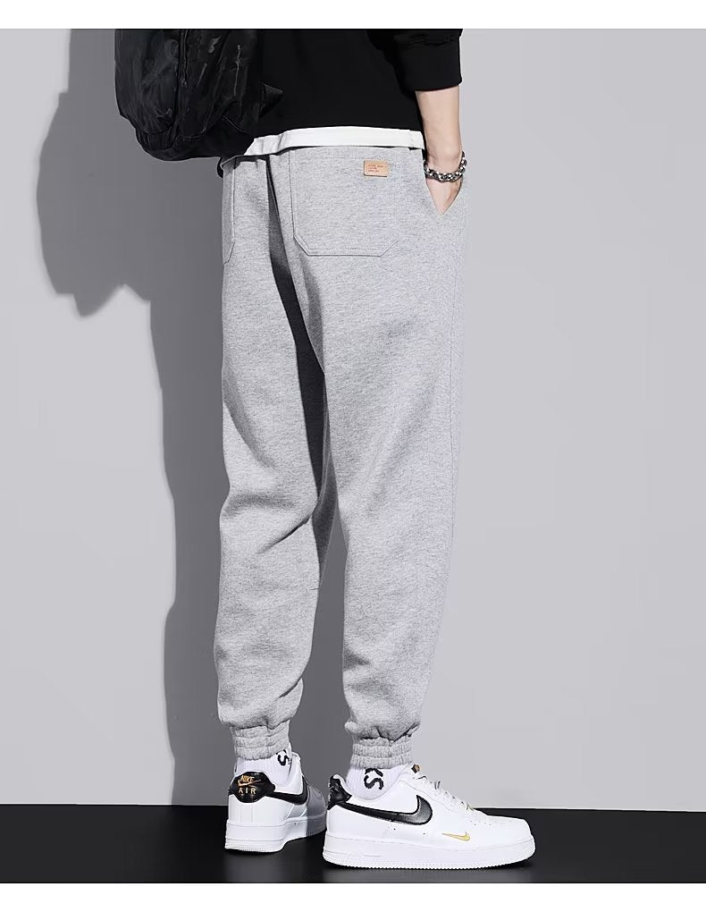 Casual sweatpants, men's spring and autumn loose leggings, autumn drawstring sweatpants, sports leggings, trendy men