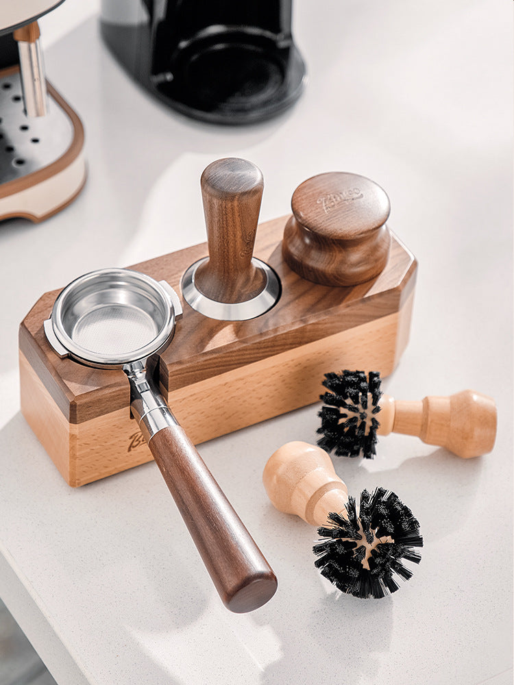 Bincoo powder bowl cleaning brush coffee machine handle solid wood cleaning brush bar tool 51/58mm universal