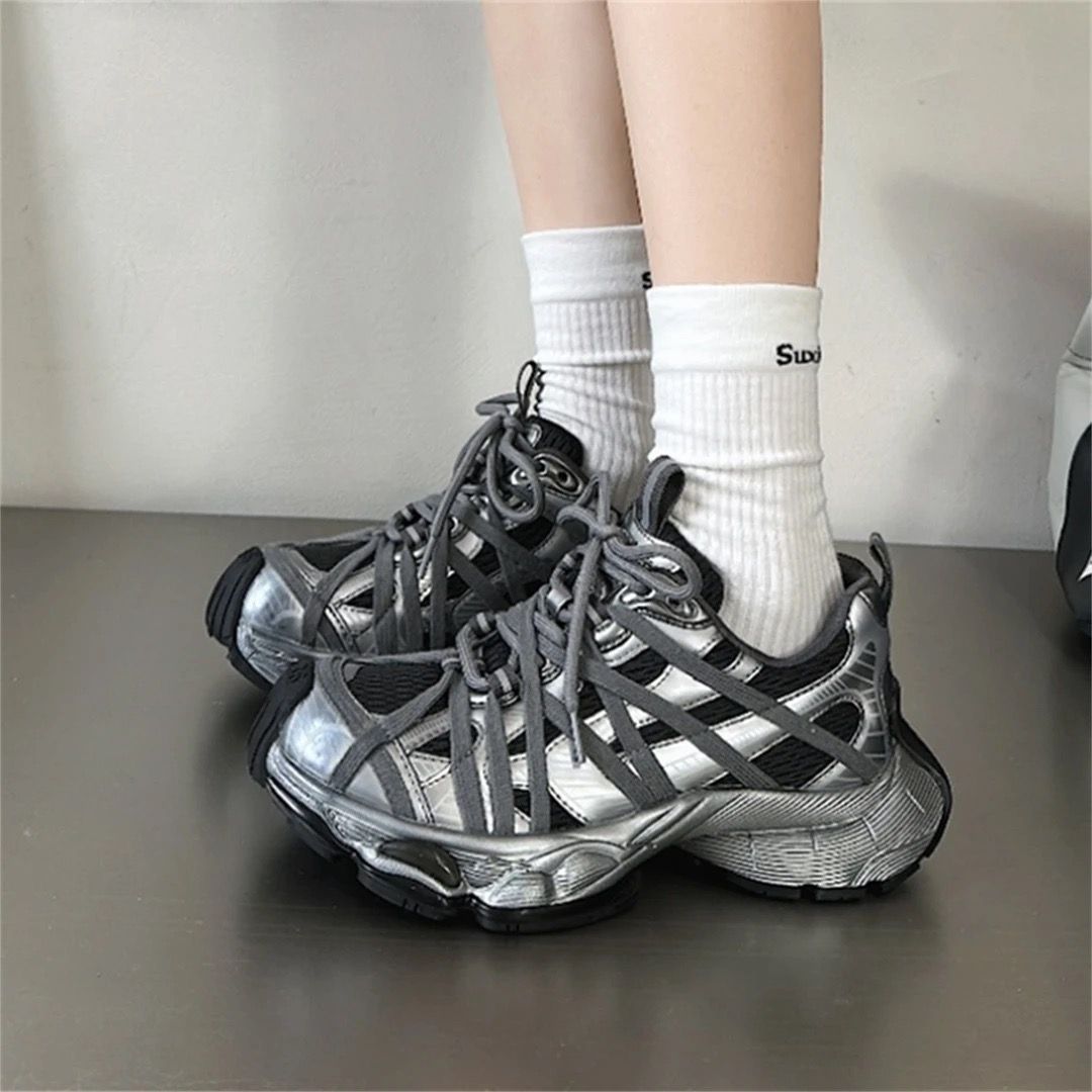 2025 spring/summer new strappy platform daddy shoes men's and women's shoes are super good-looking, mesh sneakers are trendy, versatile and breathable