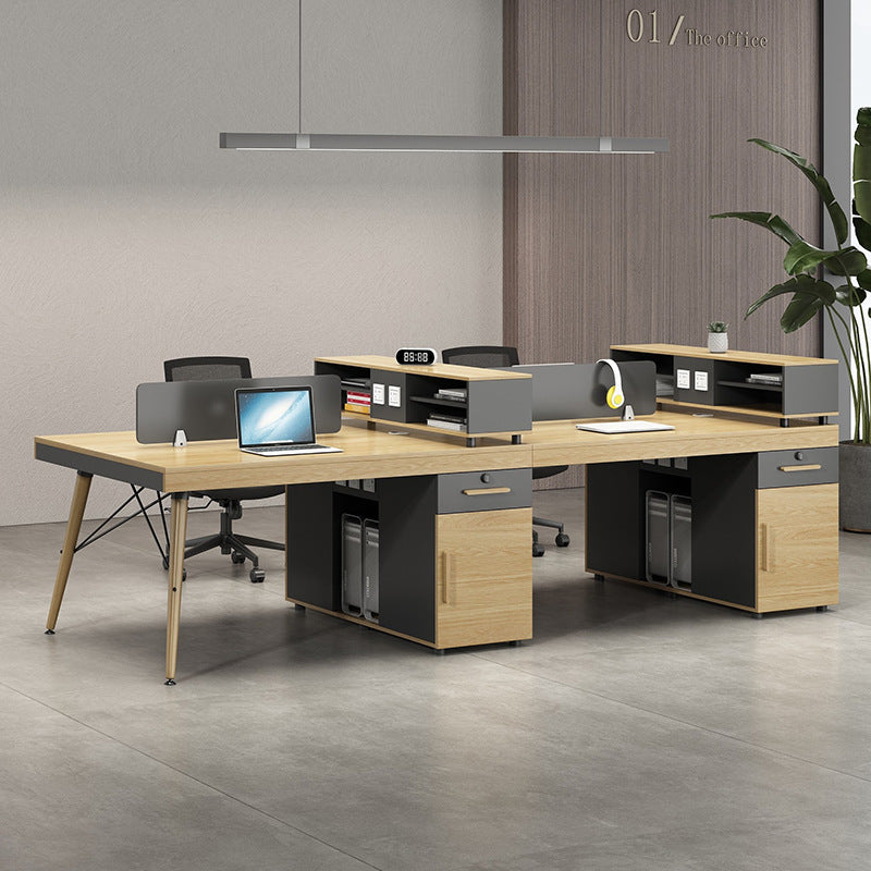 Staff desk, simple and modern, 46 four-seater office staff, card holder, finance desk, desk chair combination
