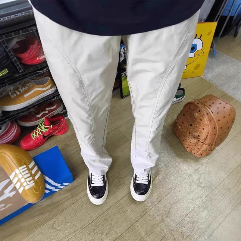 American Cleanfit Khaki Slim Track Pants Men's Spring Logging Straight Cargo Pants Loose Versatile Pants