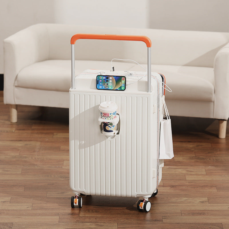 Front opening 20 inch suitcase, women's carry-on trolley suitcase, multifunctional suitcase, 24 lockbox, men